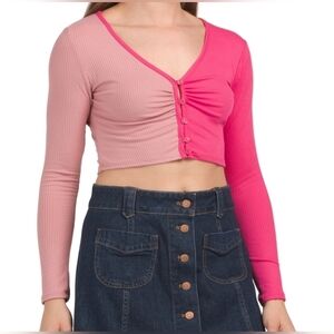 Livi Two-Tone Crop Cardigan